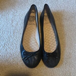 Vince Camuto Black Textured Toe Flats